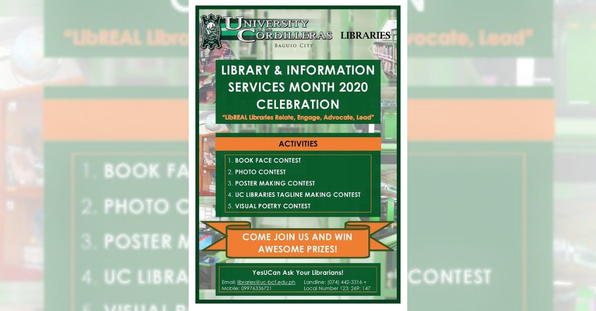 The University of the Cordilleras Libraries celebrates the Library and Information Services Month 2020